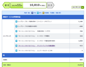BIGLOBE11月分